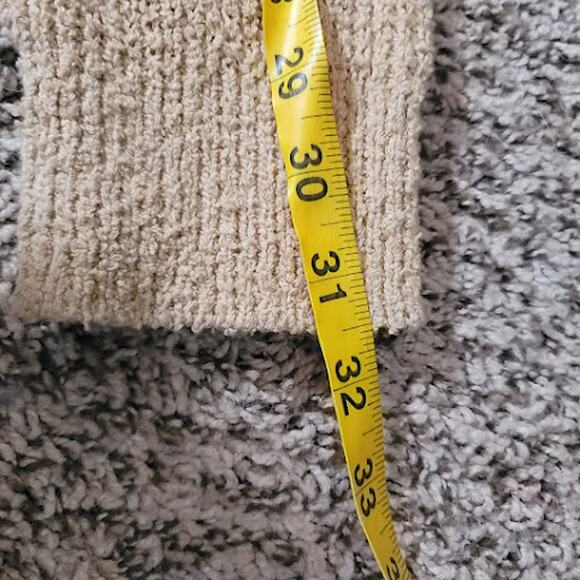 Free People- Camel Cotton V Neck Cropped Sweater- Size Large - Picture 11 of 11